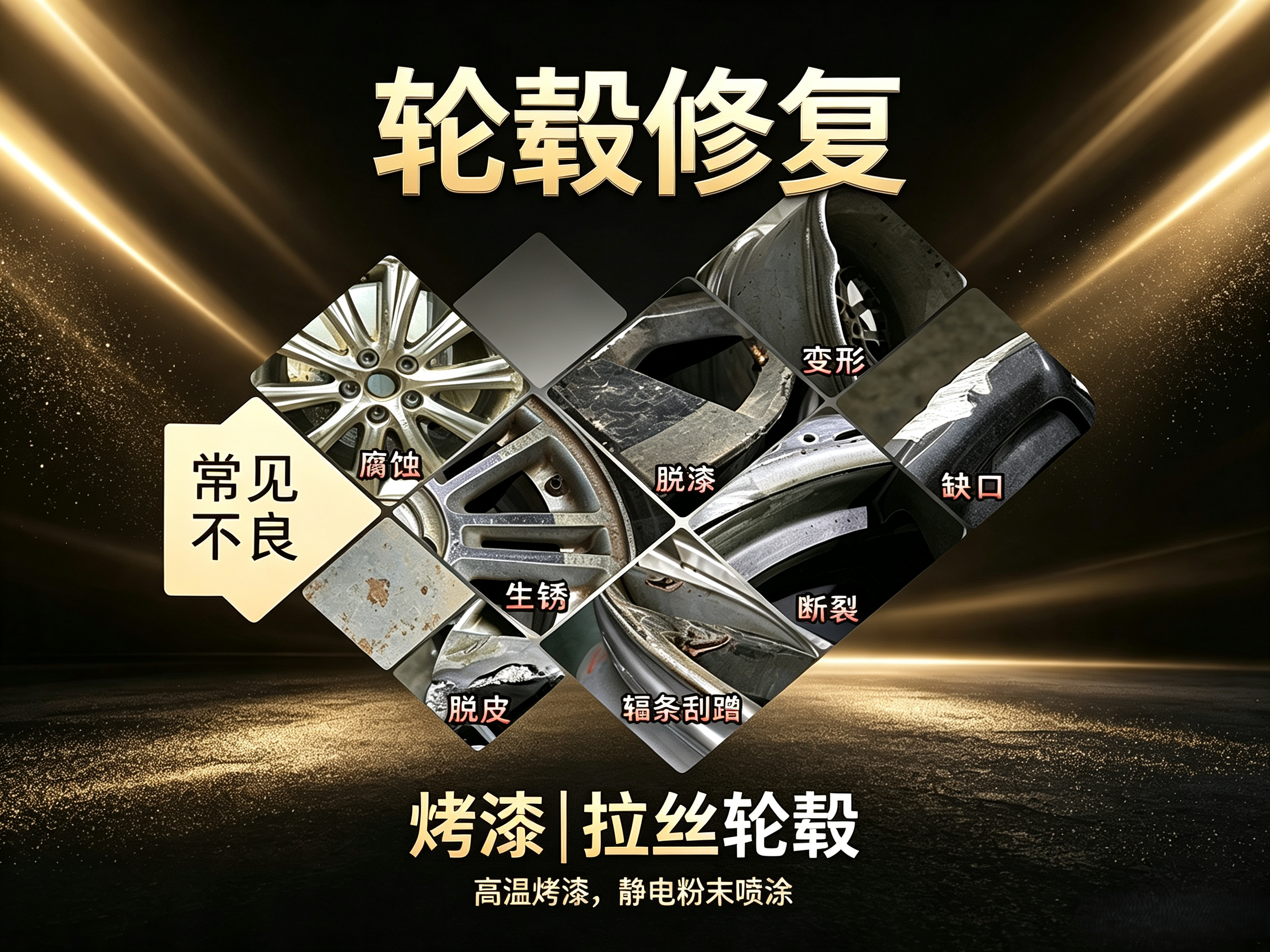 烤漆拉丝轮毂修复